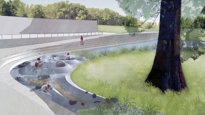 Der geplante Teich an der Liegewiese im Kurpark. (Foto: huttereimann )