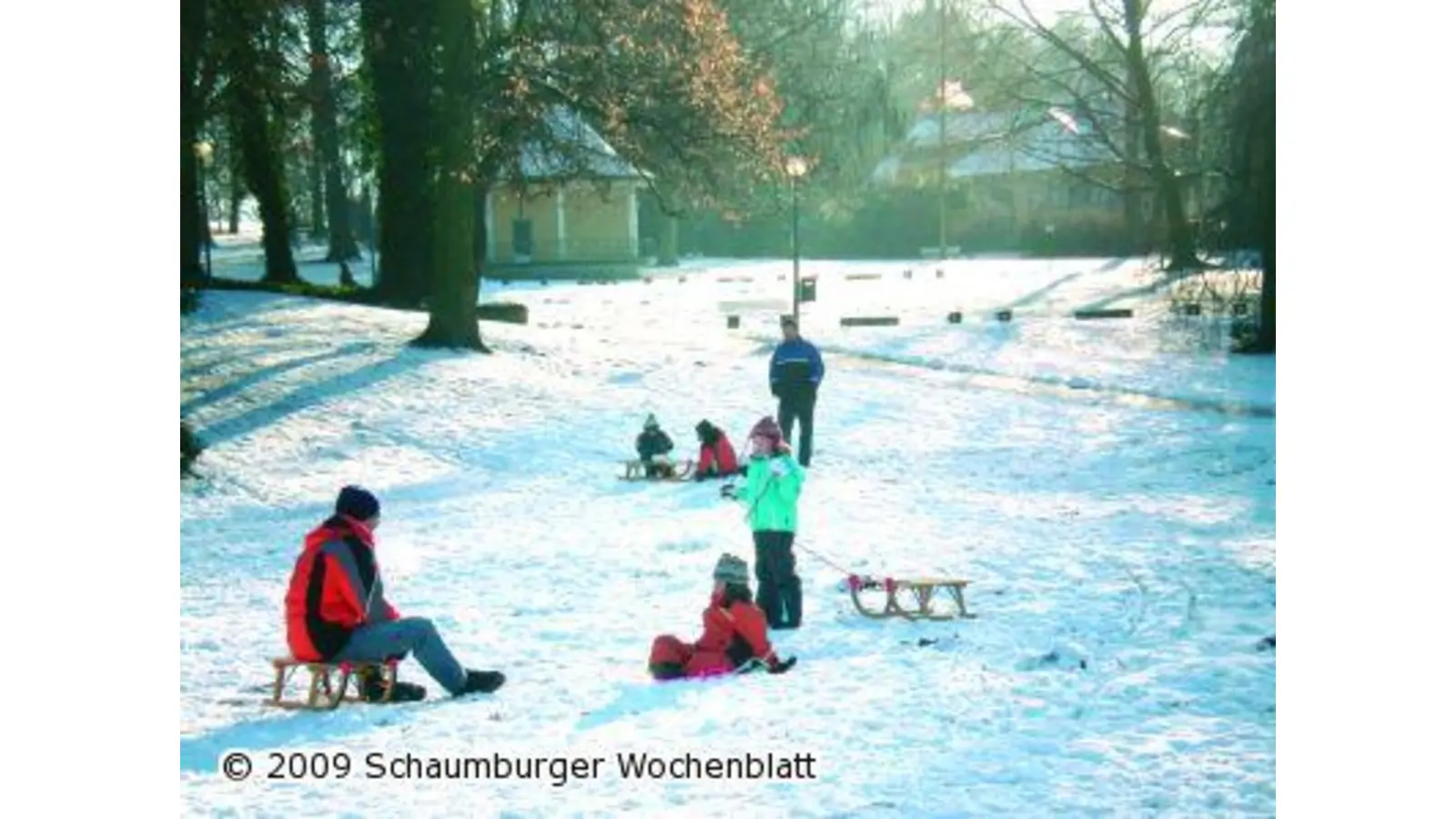 Schneegestöber im Kurpark (Foto: red)