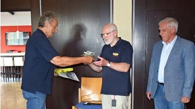 Herbert Kruppa, Pieter Wiese und Eckhart Borges während der Ehrung. (Foto: privat)