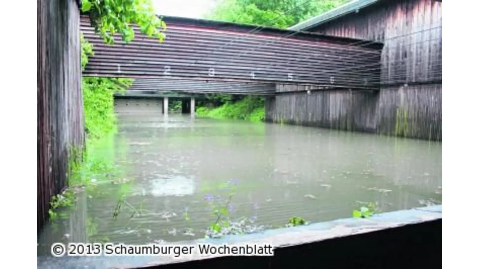 Schießstand steht einen halben Meter tief unter Wasser (Foto: ag)