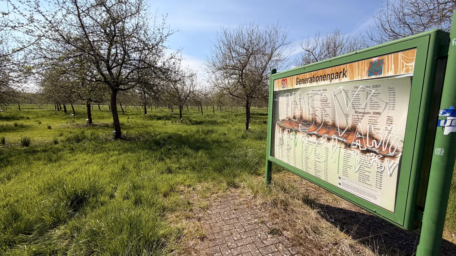 Den ersten Generationenpark gibt es seit 2004 und er ist längst vollgelaufen. Jetzt soll die Stadt nach Beschluss des Ortsrates neue öffentliche Flächen für die Apfelbäume für Neugeborene suchen und finden. (Foto: ste)