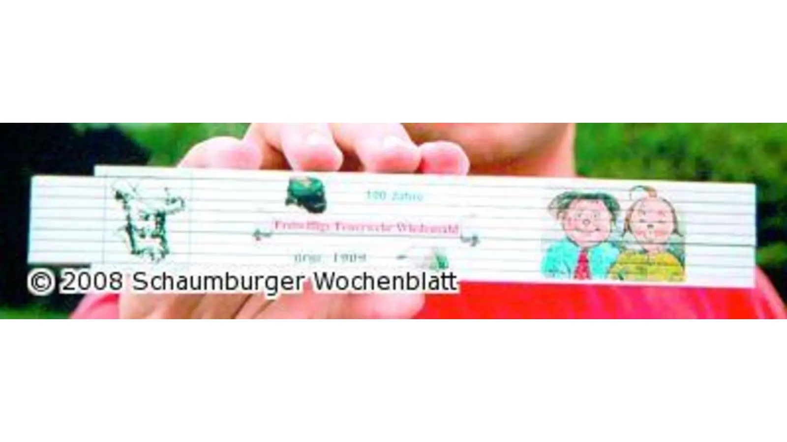Zollstöcke zum Feuerwehr-Jubiläum (Foto: wtz)