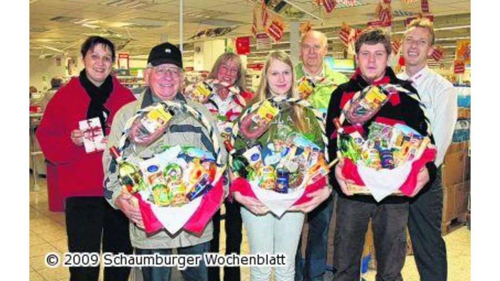 Rewe-Markt verloste fünf Präsentkörbe (Foto: wtz)