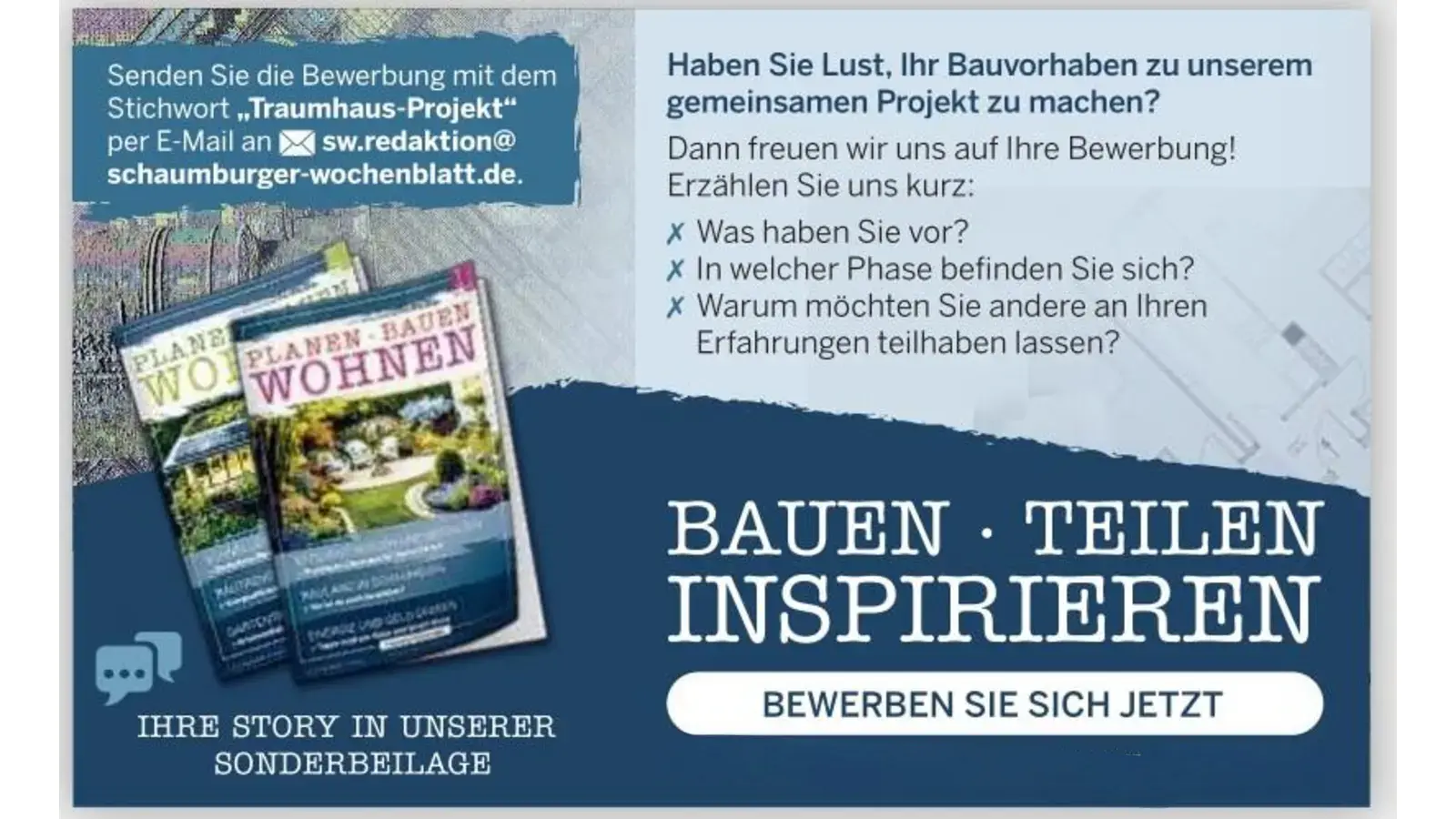 Wir suchen Bauherren! (Foto: Schaumburger Wochenblatt)