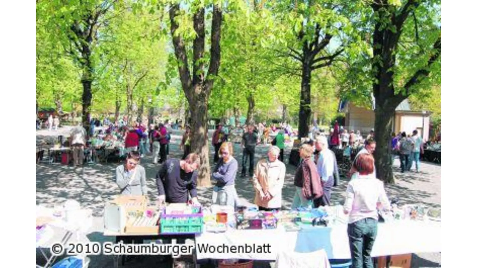 Schnäppchenjäger unterwegs im Kurpark (Foto: red)