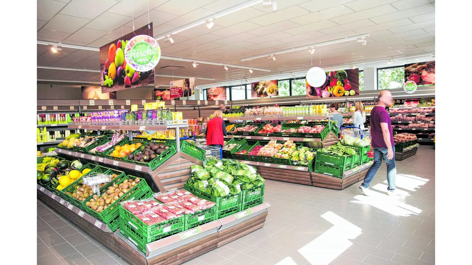 Der neue Aldi setzt auf eine moderne Optik (Foto: wa)