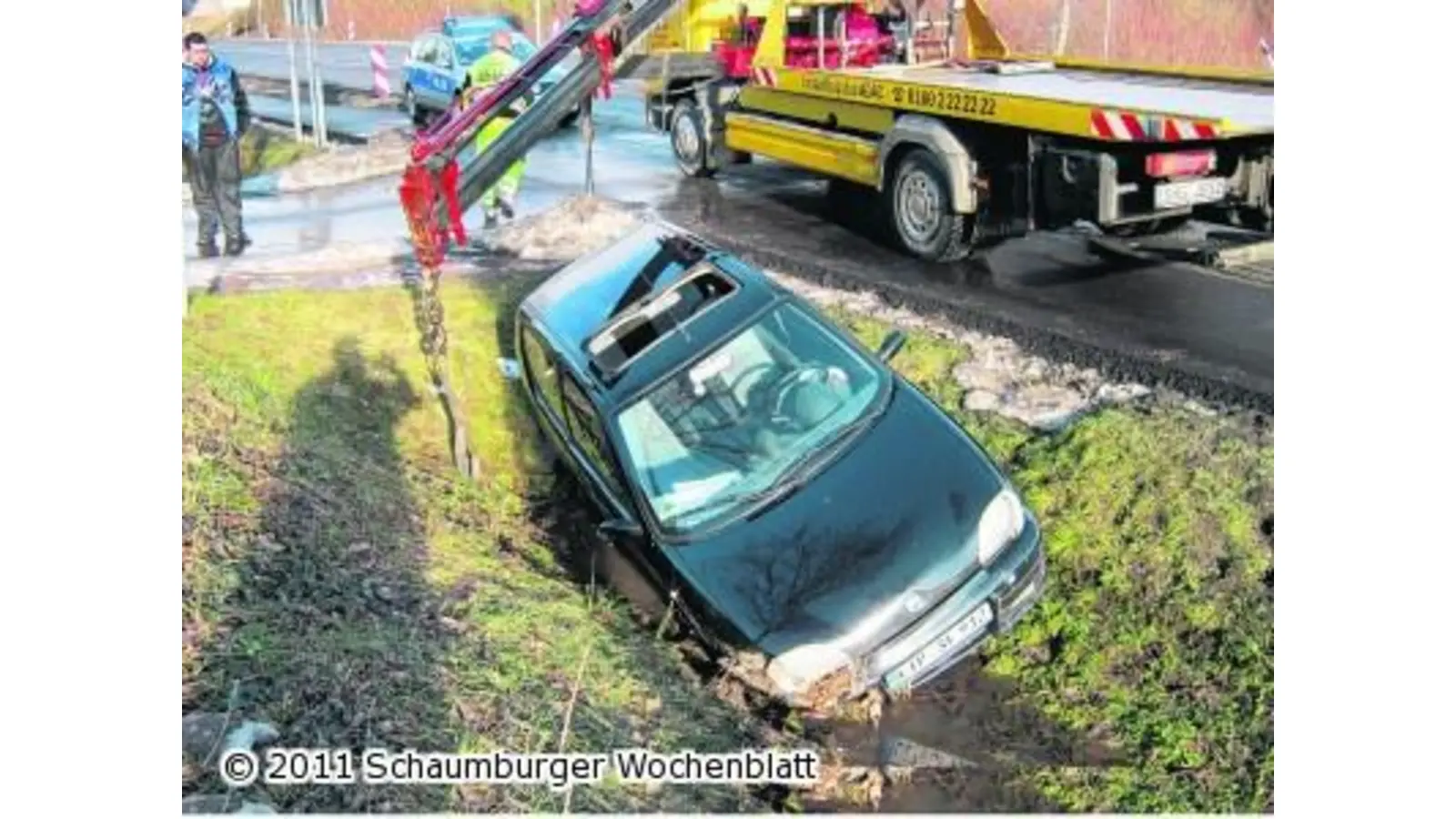 Alkoholfahrt endet im Graben (Foto: km)