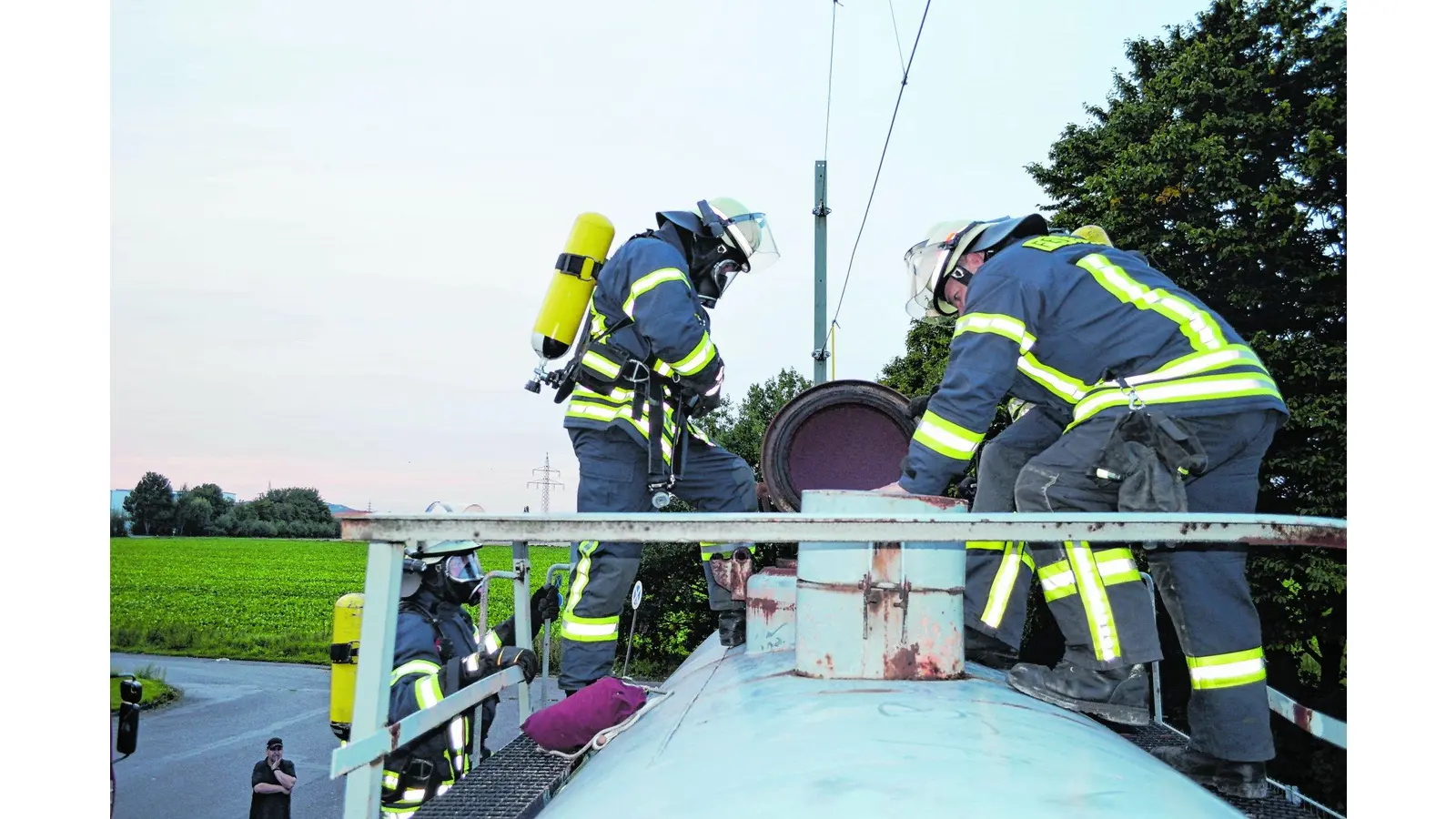 Übungseinsatz an den Gleisanlagen (Foto: ds)