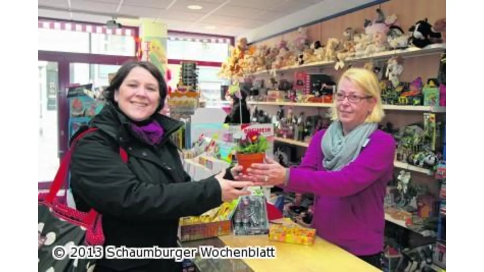 3000 blumige Präsente für die Kunden (Foto: bb)