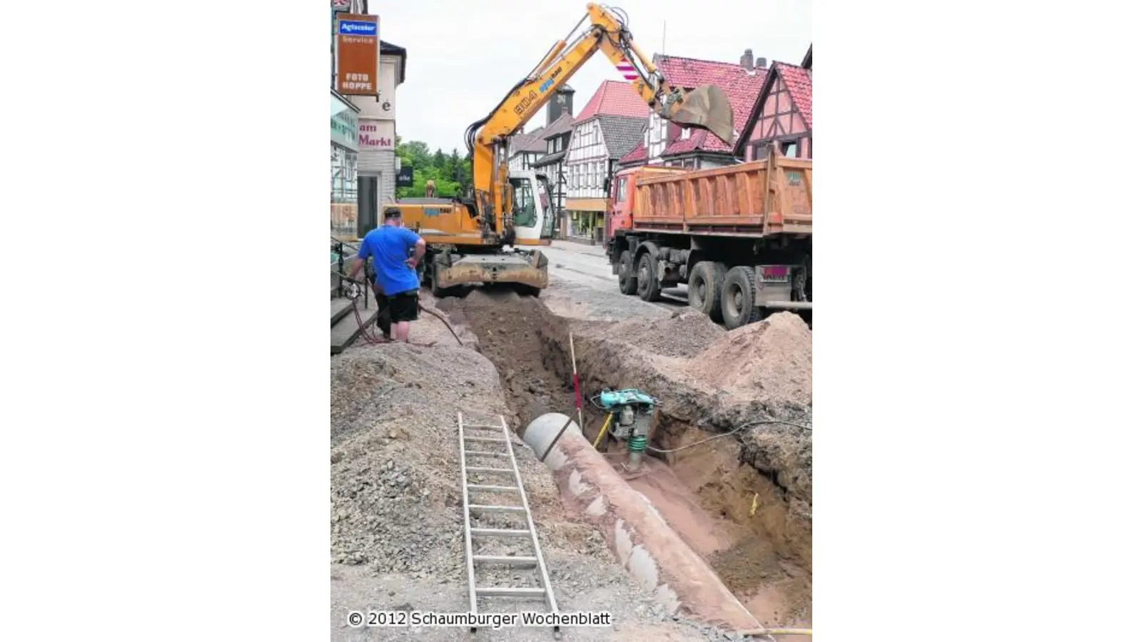 Tiefe Gräben in der Marktstraße (Foto: al)