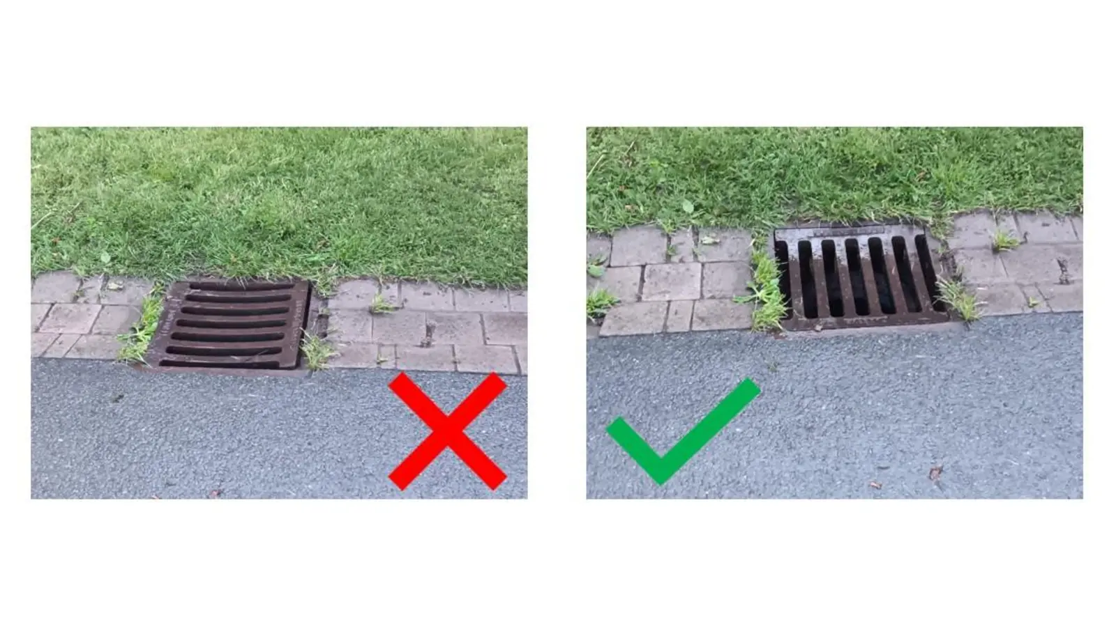 Die falsch eingelegten Roste sind eine Unfallgefahr. (Foto: privat)