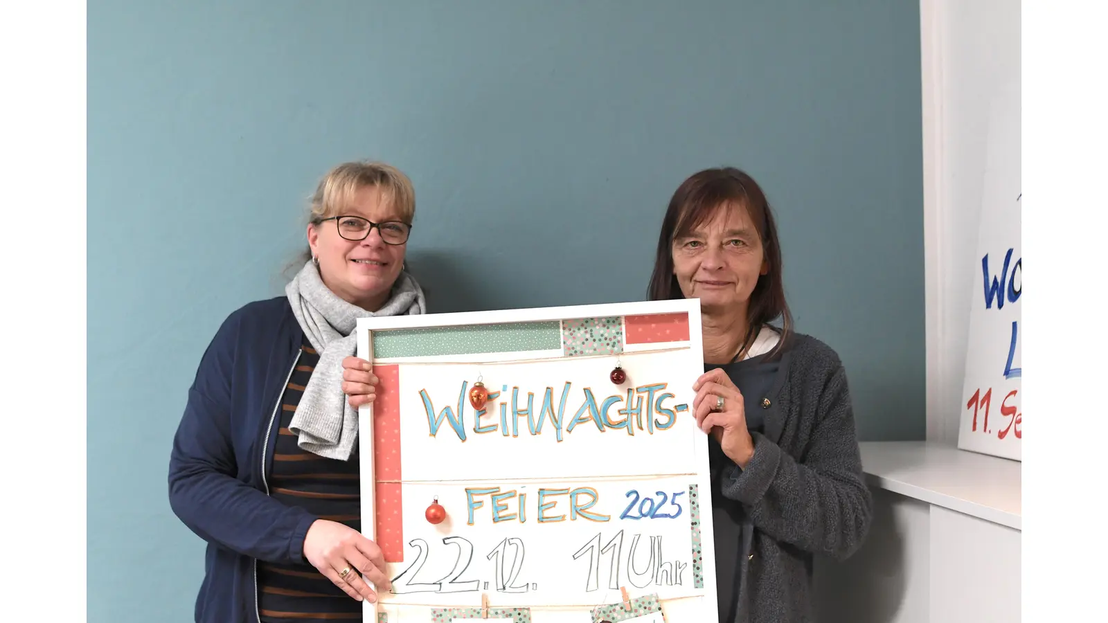 Caroline Notzke und Frauke Harmening laden in diesem Jahr am 22. Dezember ab 11 Uhr zur Weihnachtsfeier ein. (Foto: nd)