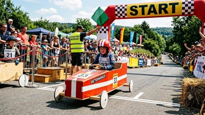 Mit Spannung wird der Start zum Seifenkistenrennen erwartet. (Foto: KI Symbolbild / gk)