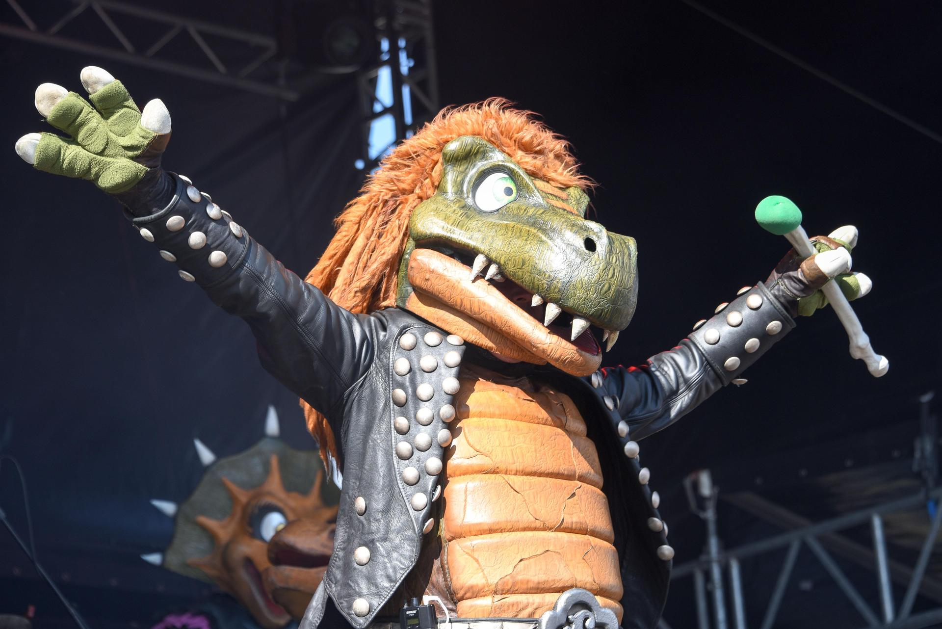 Dino-Rock für junge und jung gebliebene MPS-Fans: Die Band Heavy Saurus. Foto: Johannes Pietsch (Foto: jp)