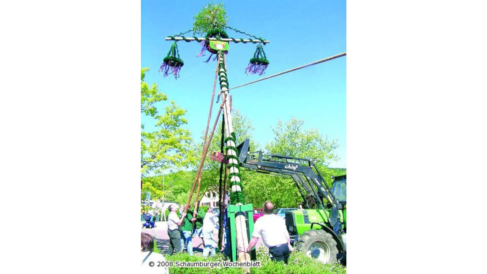 Schützen stellen den Maibaum auf (Foto: red)