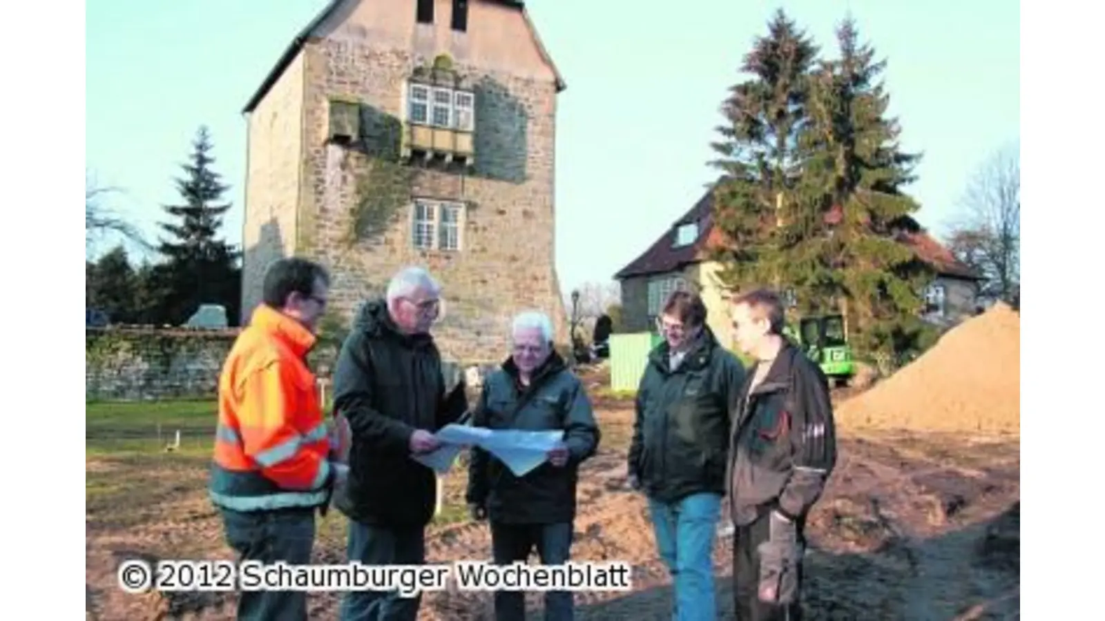 Bauarbeiten im Schlossgarten Sachsenhagen gehen zügig voran (Foto: gi)