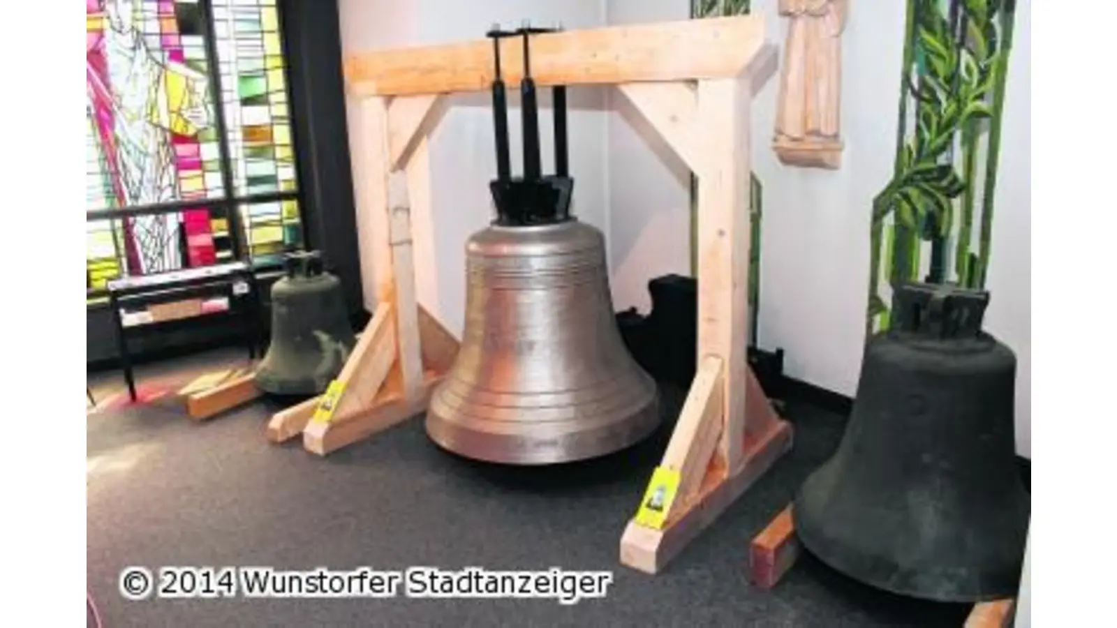 Arbeiten im Glockenturm laufen an (Foto: tau)