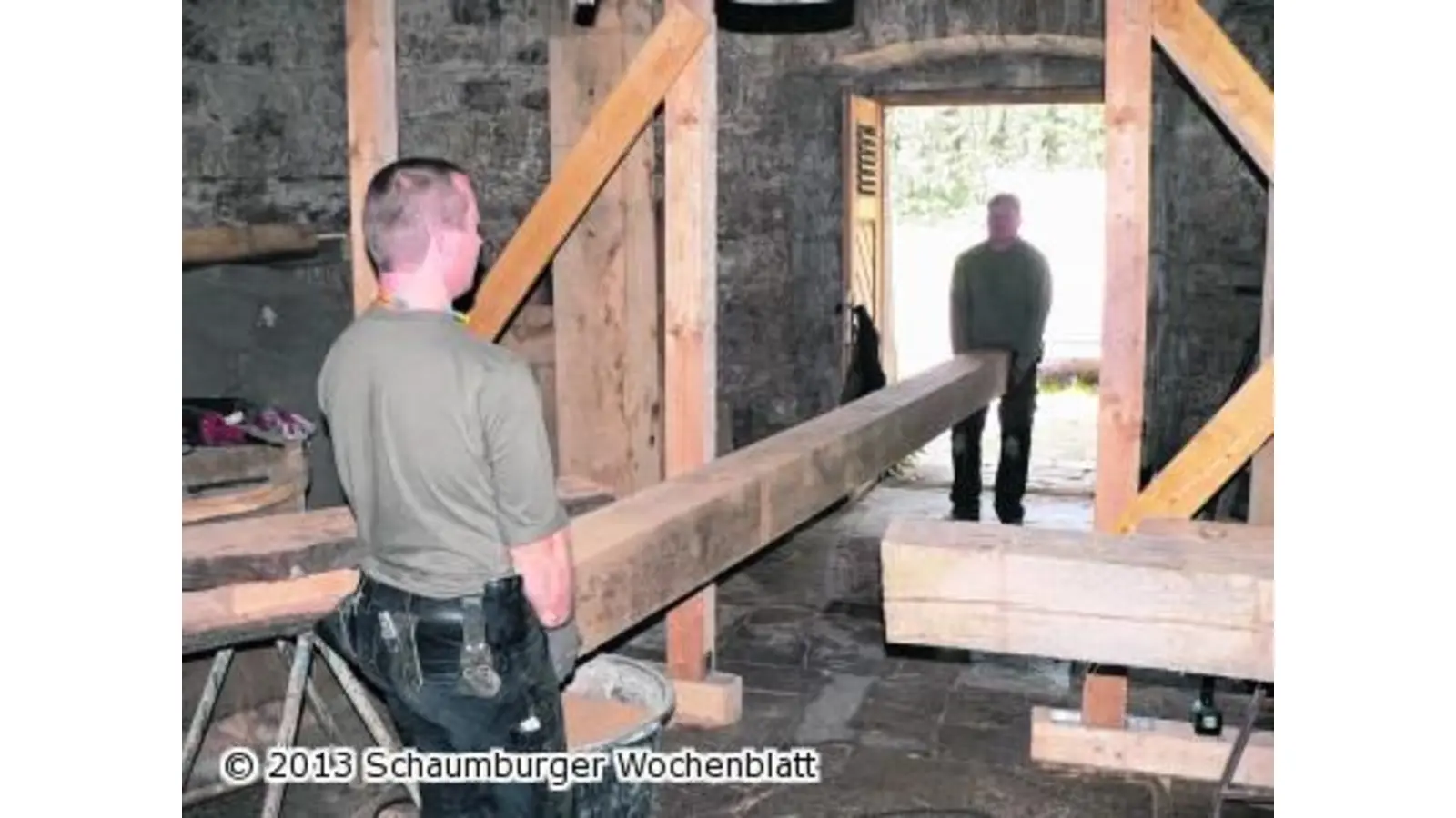 Neue Balken für die Rodenberger Mühle (Foto: al)