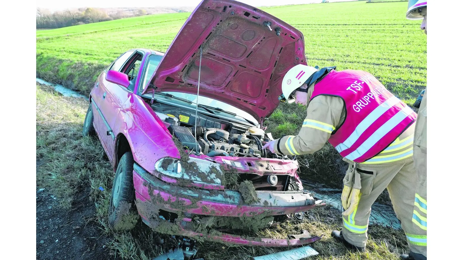 Verkehrsunfall auf L454 (Foto: tr)
