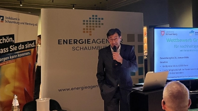 Lutz Gärtner, Projektmanager Klimaschutz in Unternehmen bei der Energieagentur, stellte den Wettbewerb „Grüne Champions” vor.  (Foto: nd)