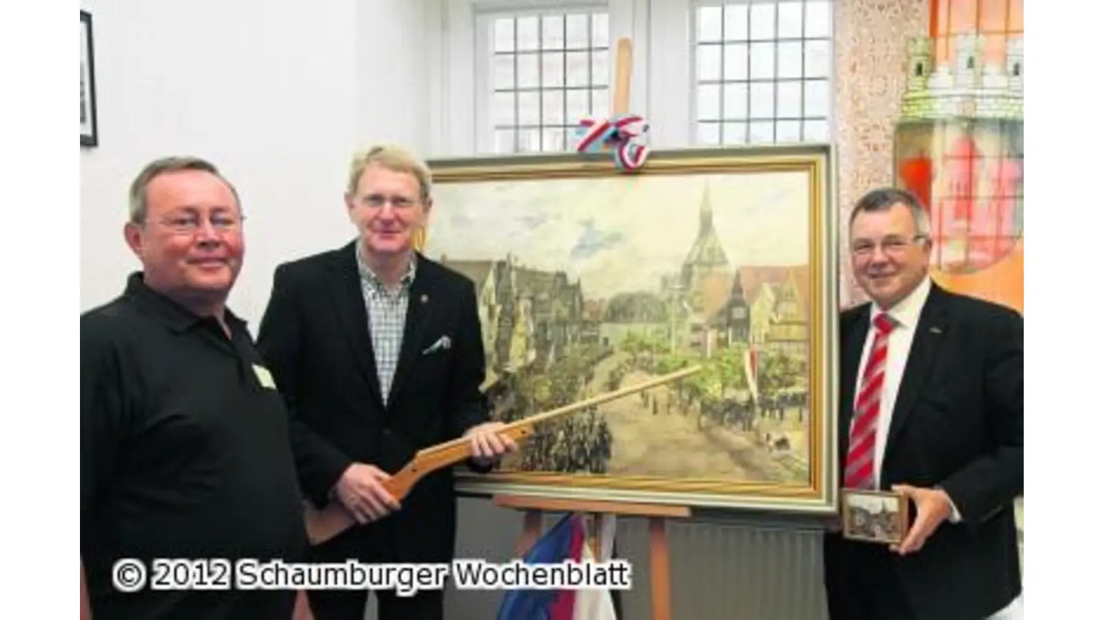 Schützenfest-Ölbild ist im I-Punkt zu sehen (Foto: red)