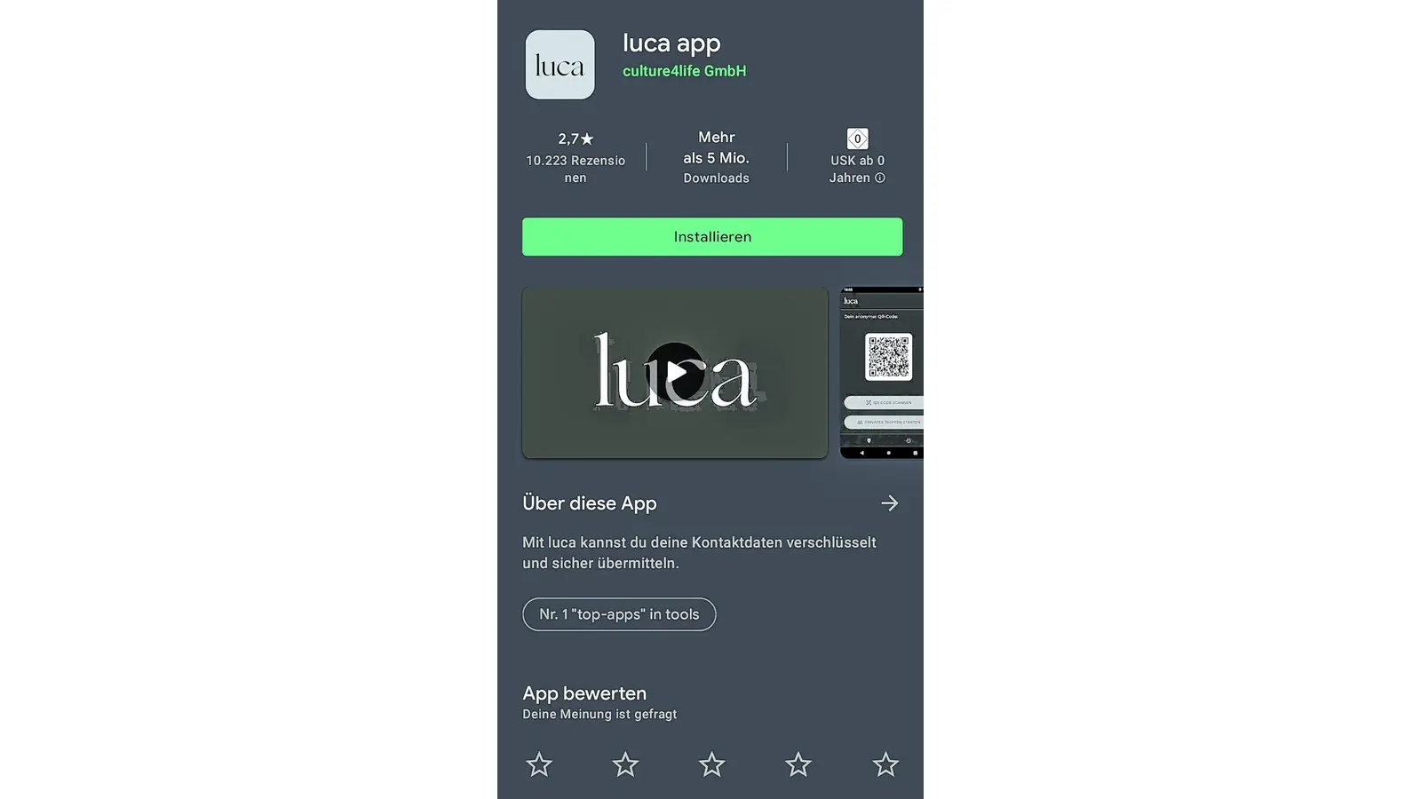 Kontaktnachverfolgung per Luca-App (Foto: mk)