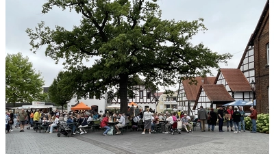 Am Rundteil wird es wieder gemütlich, denn dort kann man unter den schattigen Bäumen verweilen. (Foto: nd)