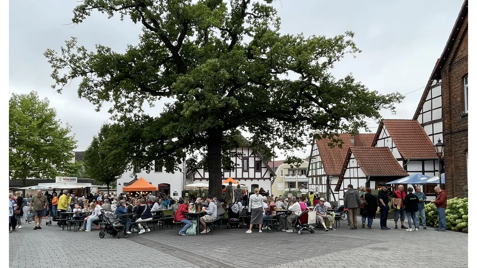 Am Rundteil wird es wieder gemütlich, denn dort kann man unter den schattigen Bäumen verweilen. (Foto: nd)