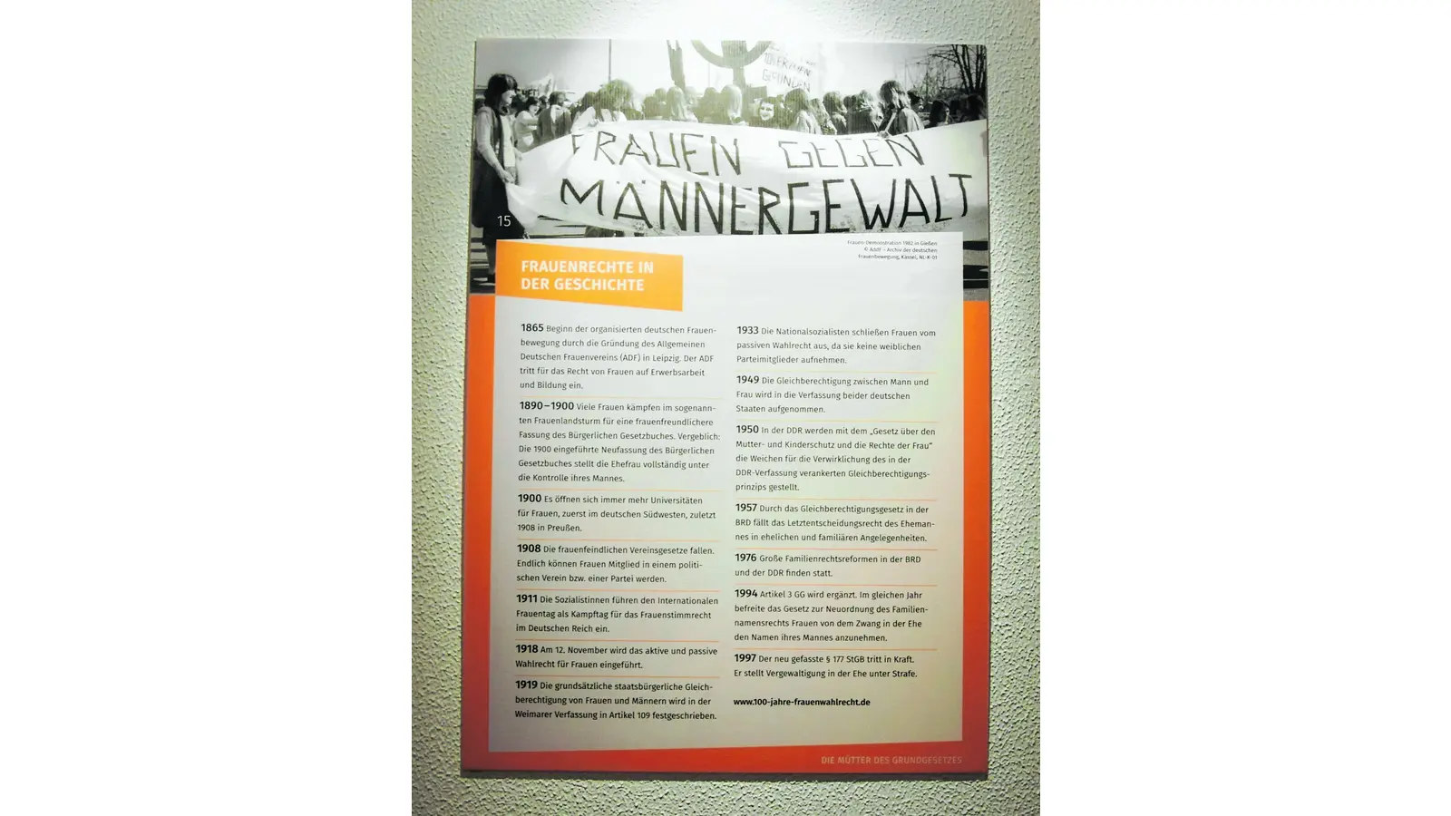 Geschichte der Gleichberechtigung (Foto: red)