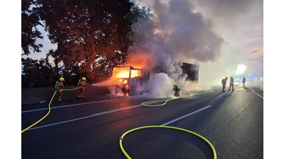 Der Lkw stand bereits bei Ankunft der Feuerwehr in Vollbrand. (Foto: privat)