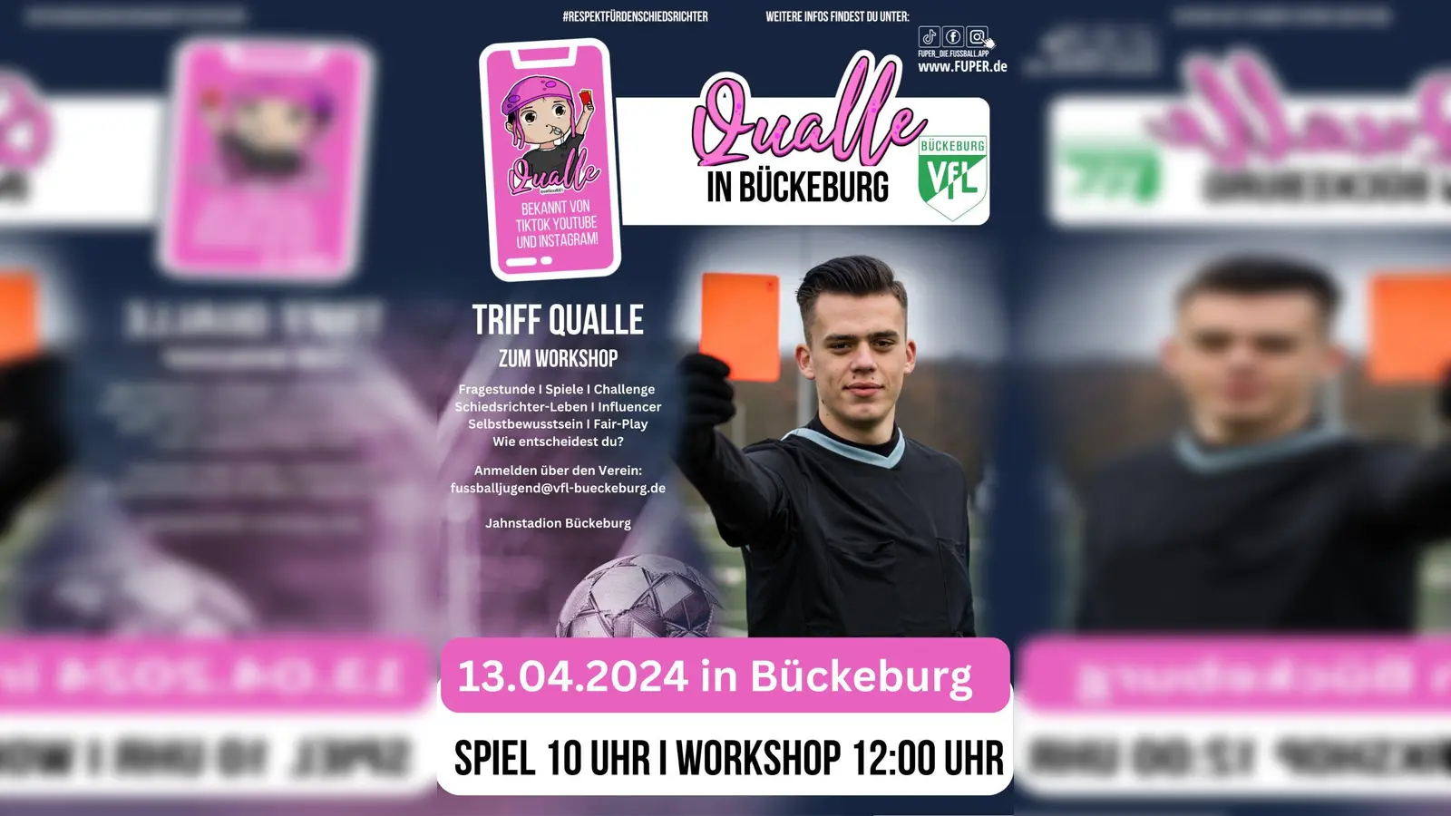 Der aus TikTok, YouTube und Instagram bekannte Fußballschiedsrichter Qualle kommt nach Bückeburg. (Foto: privat)