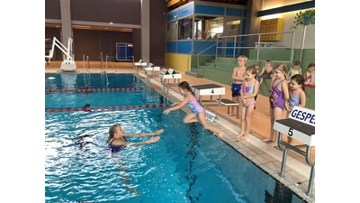 Nach Wassergewöhnung und Schwimmkurs schaffen es fünf Vorschulkinder der Kita "Zum Gänseblümchen" sogar bis zum Seepferdchen.  (Foto: privat)