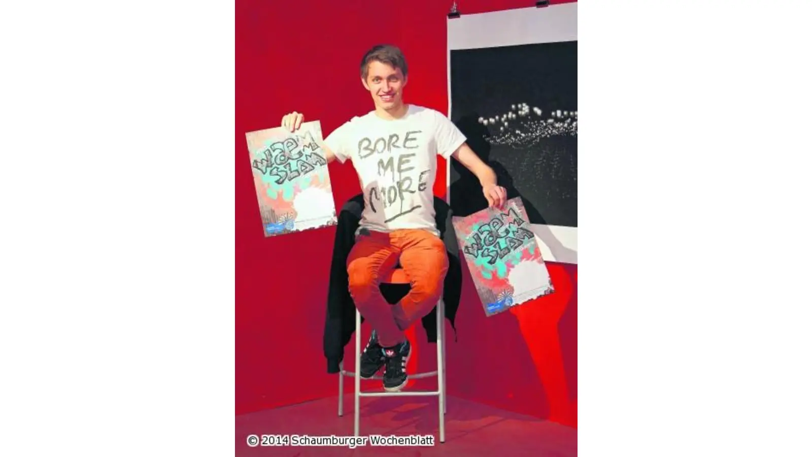 Niklas Zinken hinterlässt ein Stück Poesie in der Kreisstadt (Foto: jl)