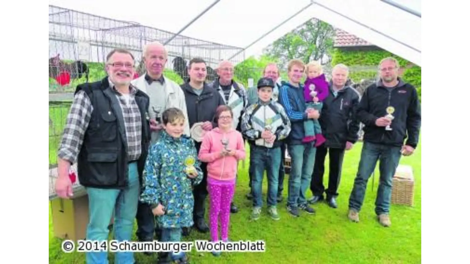 Neun Gockel halten eine Stunde ihren Schnabel (Foto: km)