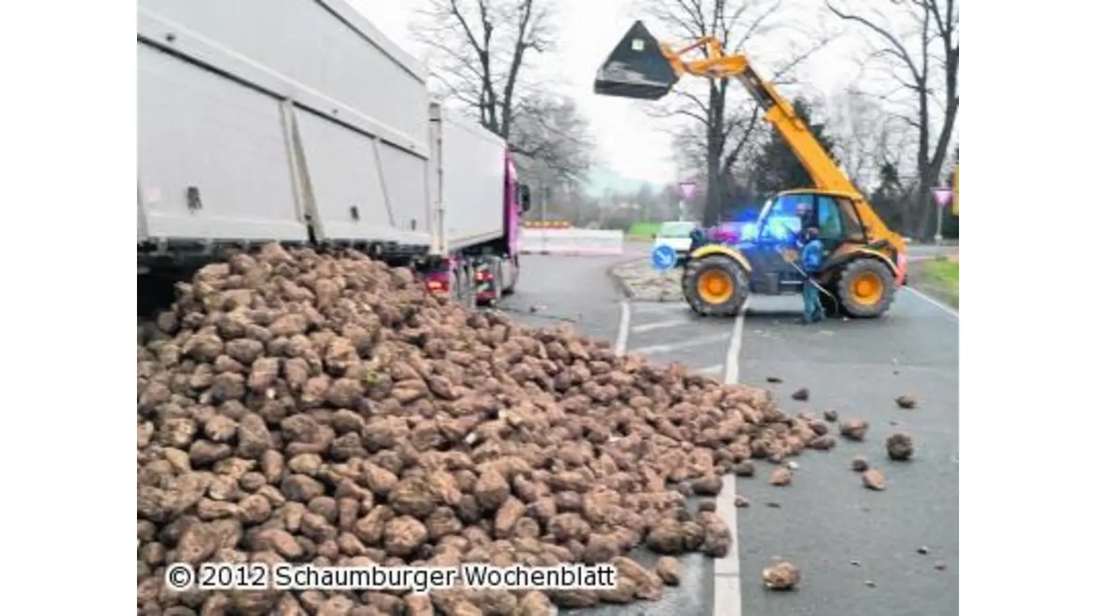 Rüben liegen auf der Bundesstraße (Foto: al)
