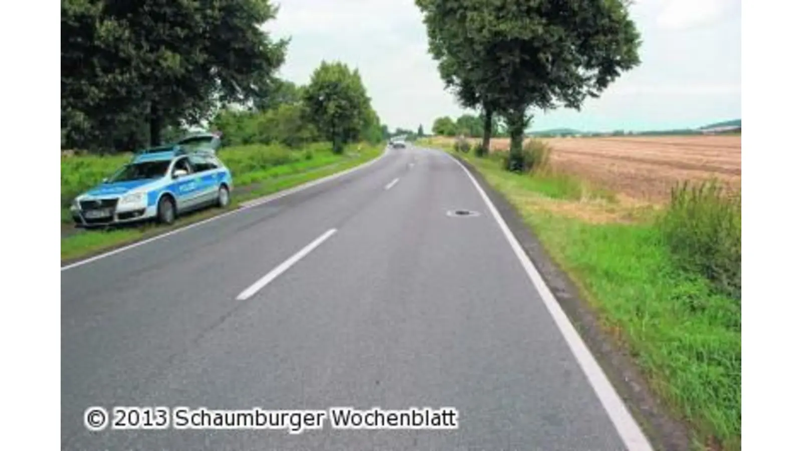 Unfall auf B 442 durch Pflasterstein (Foto: em)