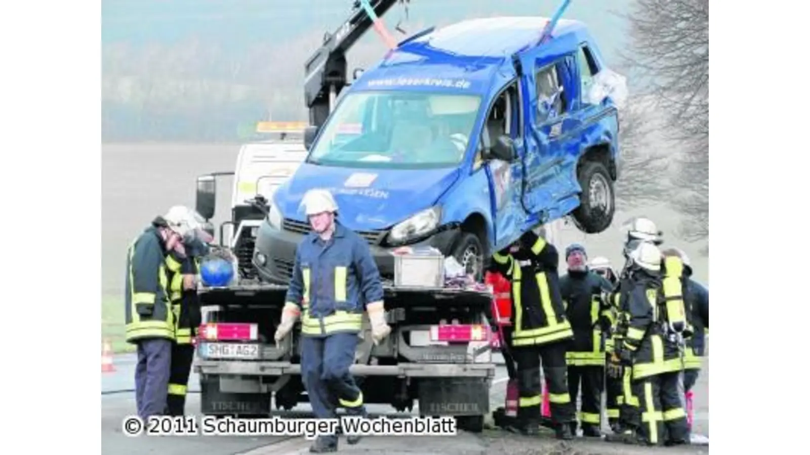 Ein schwerer Verkehrsunfall auf der B65 (Foto: mh)