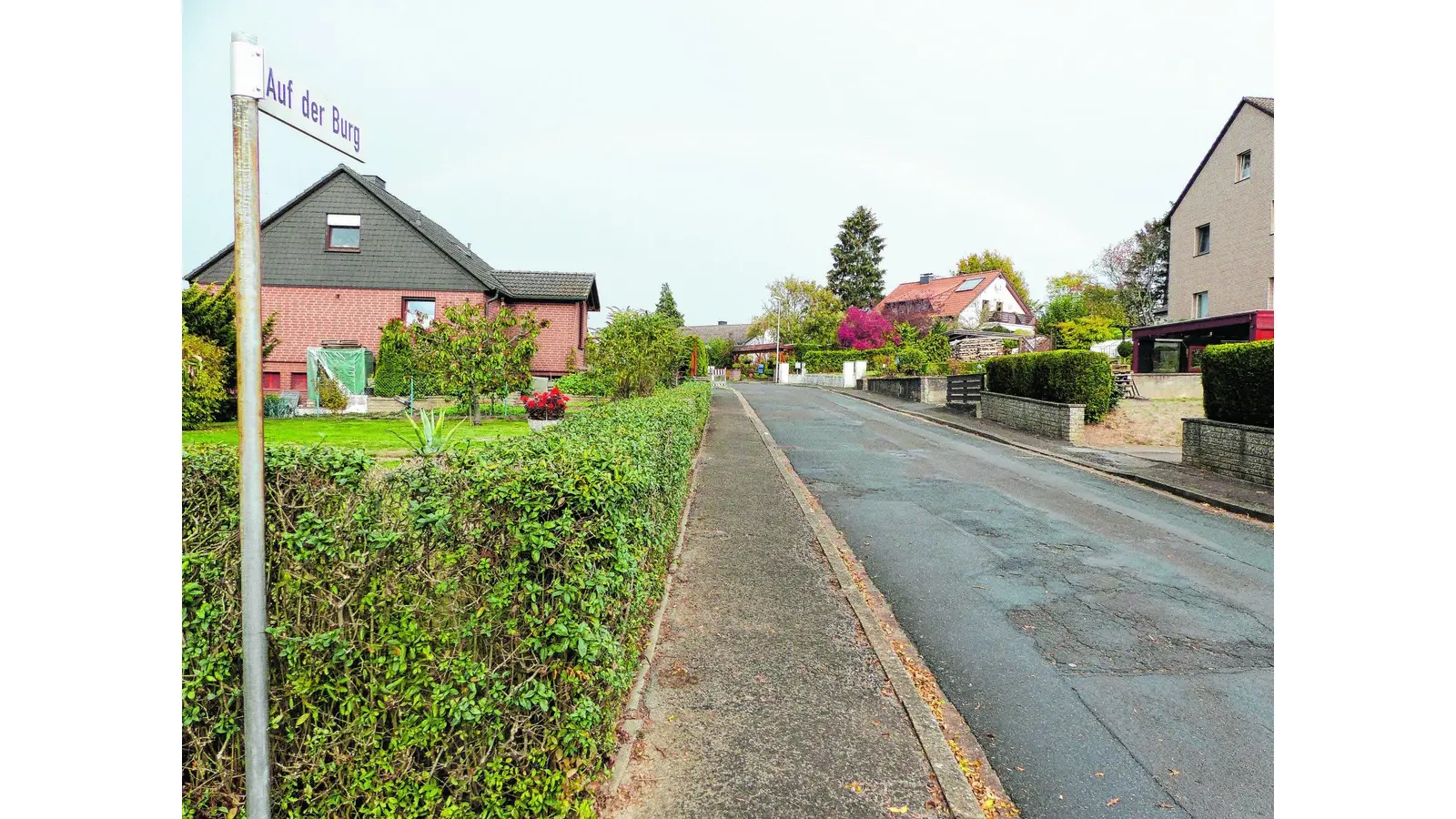 Neues rot-graues Pflaster für die kleine Straße (Foto: al)