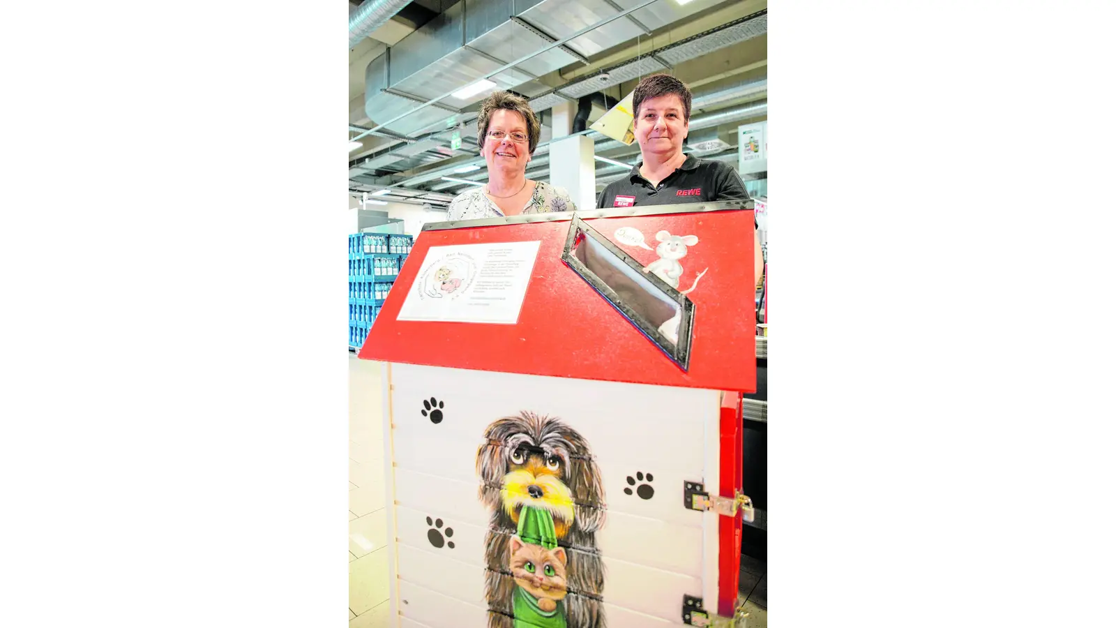 Wenn eine schlichte Spendenbox zu einem tierischen Hingucker wird (Foto: jl)