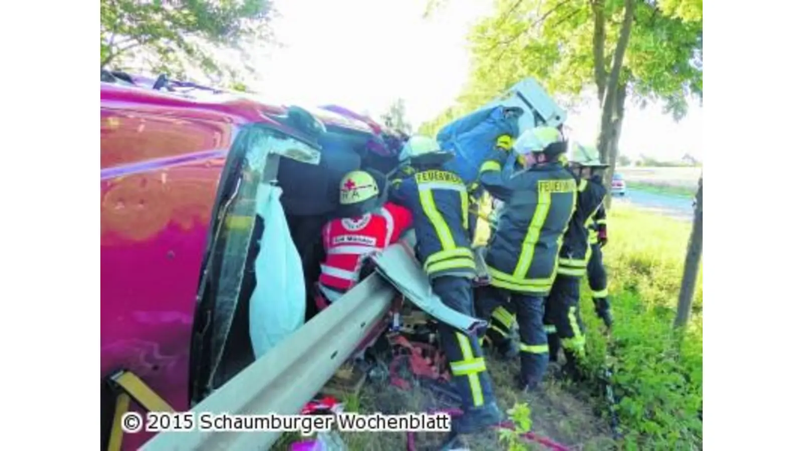 Schreckensszenario an der Leitplanke (Foto: red)