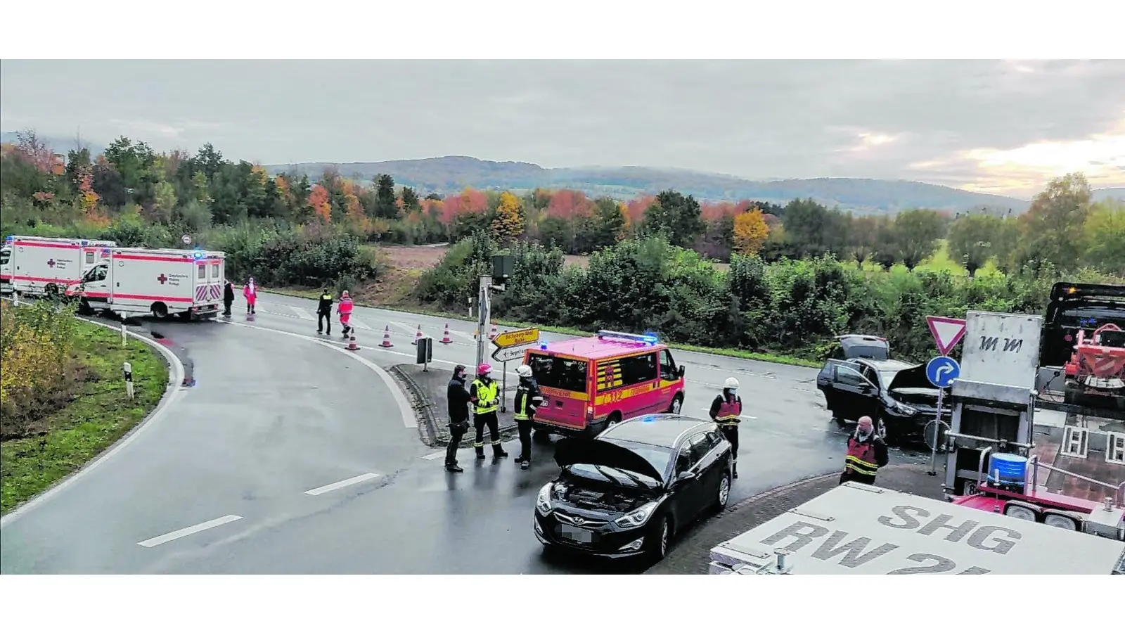 Verkehrsunfall mit sechs Verletzten (Foto: nh)