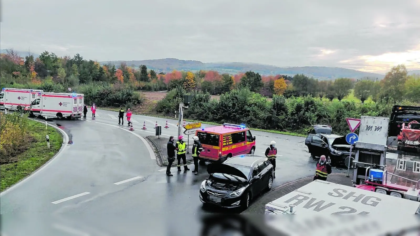 Verkehrsunfall mit sechs Verletzten (Foto: nh)