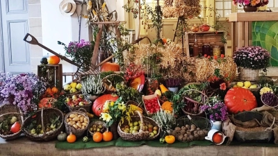 Erntedankschmuck in der St. Godehardi Kirche. (Foto: privat)