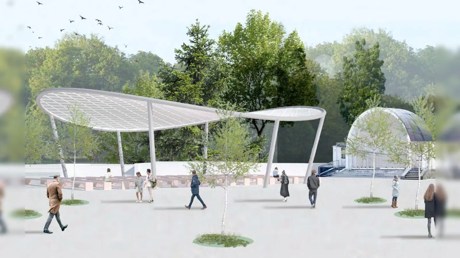 Ein Entwurf zeigt das neue Nenndorfer Dach auf der Esplanade. (Foto: Sauerzapfe)