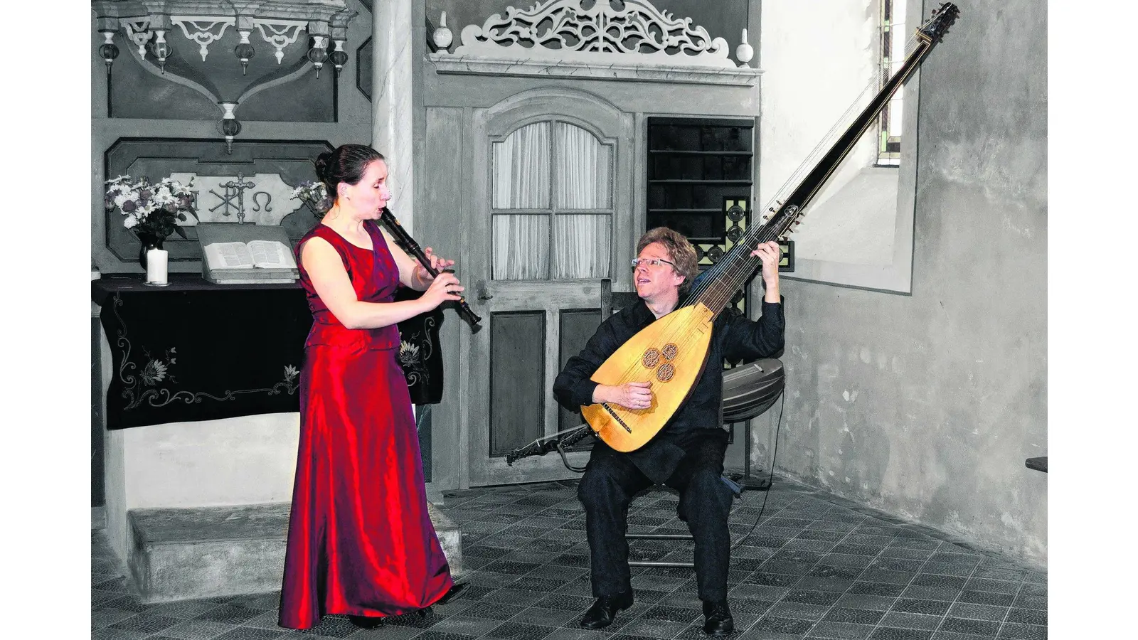 Flöte und Laute im Kloster (Foto: jan)