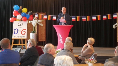 Gerhard Borcherding freut sich über rund 50 Gäste zum Fünfzigsten des Vereins. (Foto: gk)