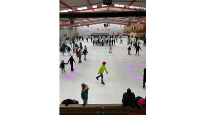 Buntes Treiben auf der Eisfläche in Lauenau. (Foto: privat)