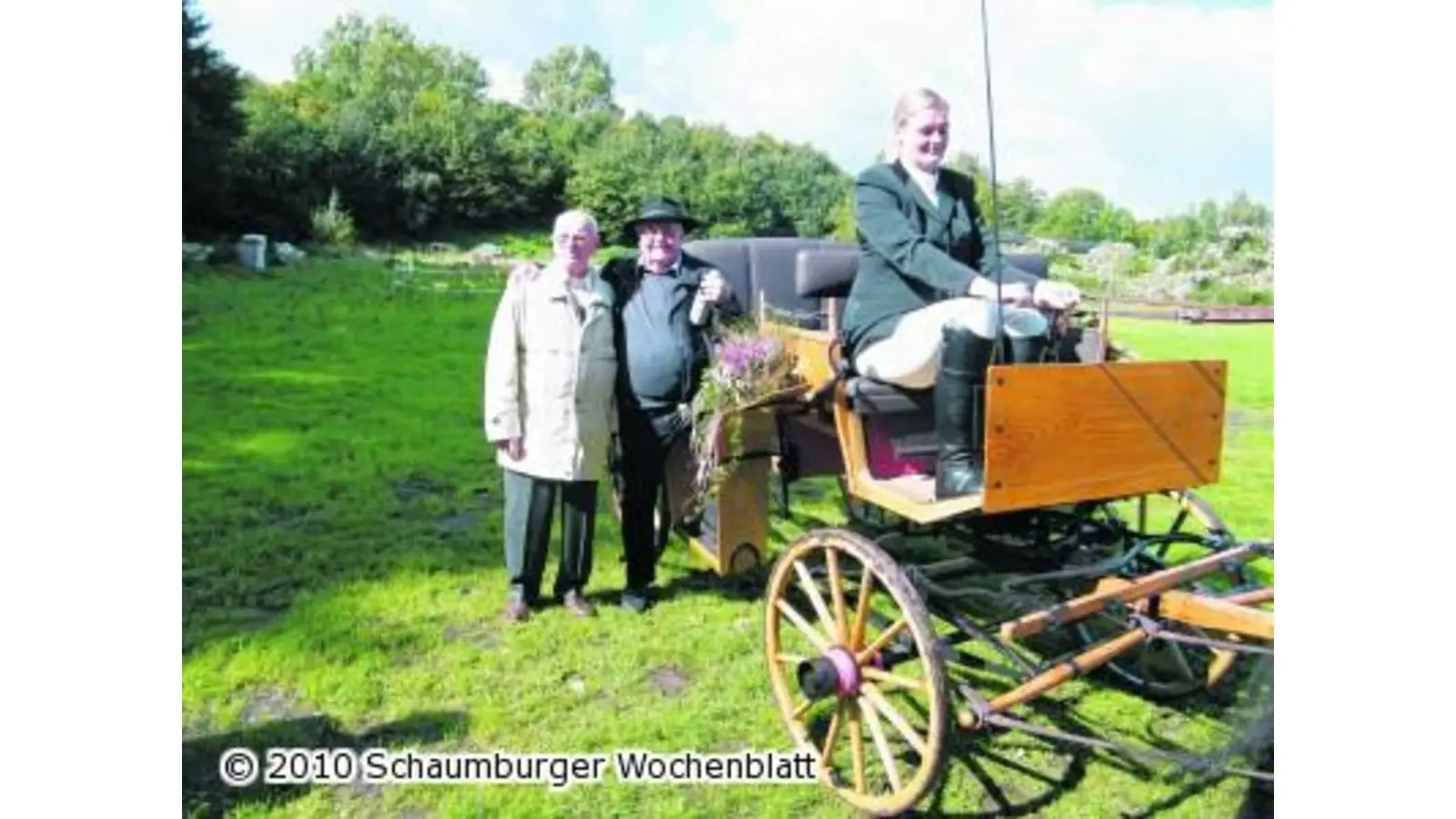 Fritz Büthe nimmt auf seiner alten Kutsche Platz (Foto: al)