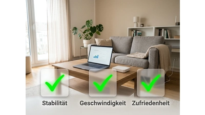 Umfrage zum Thema Zufriedenheit mit Glasfaser. (Foto: KI)