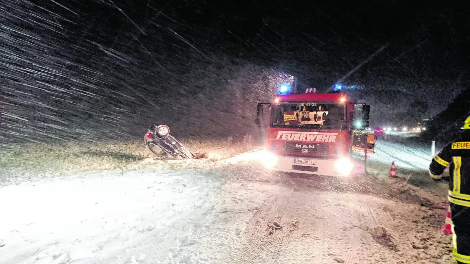 Schneefall sorgt für Unfälle (Foto: gr)